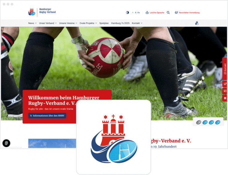 Nahaufnahme von Rugby-Spielern, die den Ball auf dem Rasen halten, während sie sich auf das Spiel vorbereiten.